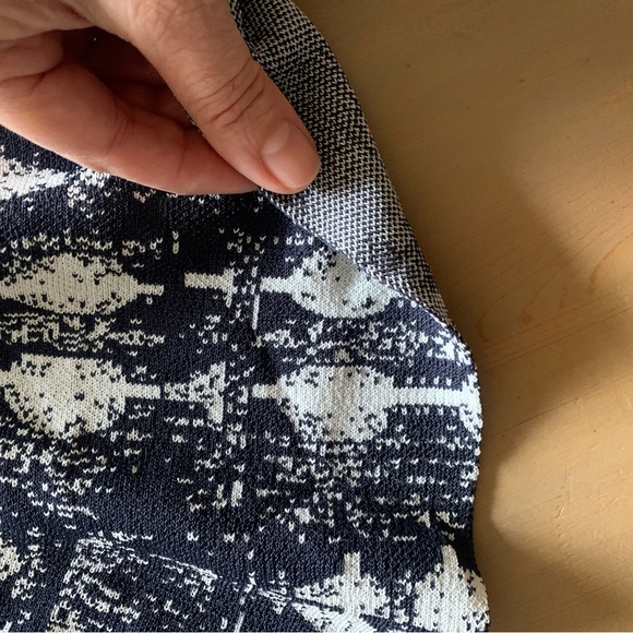 Jersey type midi dress with navy pattern - Picture 8 of 9